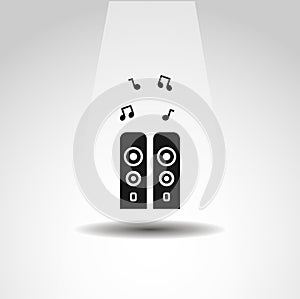 Stereo speakers icon, audio speakers music icon