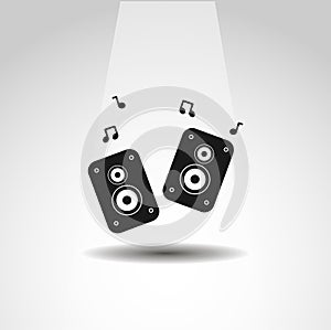 stereo speakers icon, audio speakers music icon