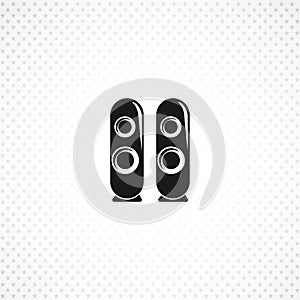 Stereo speakers icon on white background