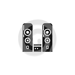 Stereo speakers icon on white background