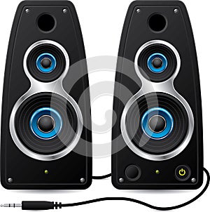 Stereo speakers with plug