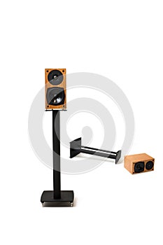 Stereo speakers with stands