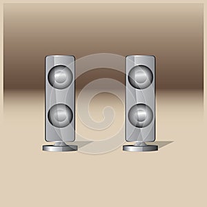 Stereo speakers. Vector illustration decorative background design