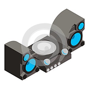 Stereo system icon, isometric style