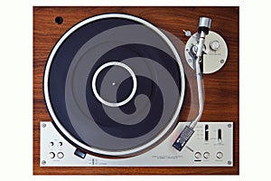 Stereo Turntable Vinyl Record Player Analog Retro Vintage photo