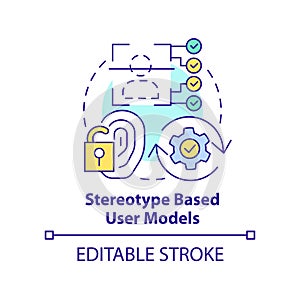 Stereotype based user models concept icon