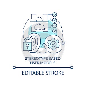 Stereotype based user models turquoise concept icon