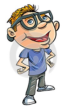 Stereotypical cartoon nerd