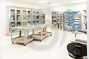 Sterile instrument and clothing storage room