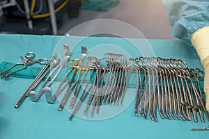 Sterile scissors and other medical instruments.