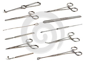 Sterile surgical instruments.