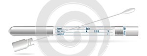 Sterile Transport SWAB. Cotton swabs in plastic tube with cap