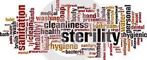 Sterility word cloud photo