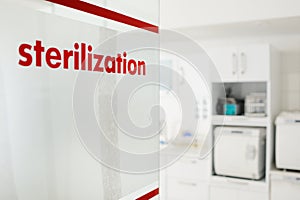 Sterilization room in the clinic