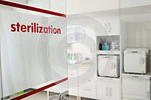 Sterilization room in the clinic