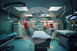 sterilized operating room ready for thymectomy procedure