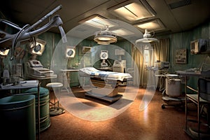 sterilized operating room ready for thymectomy procedure