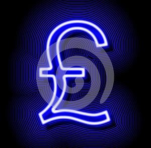 Sterling pound Â£ British currency neon symbol