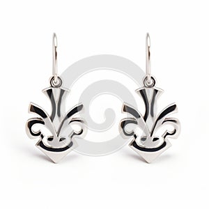 Sterling Silver Earrings With Iconographic Symbolism And Bold Colors photo