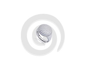 Sterling Silver Ring on White Background