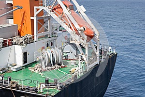 Stern of the bunkering vessel