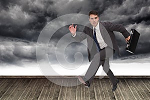 Stern businessman in a hury