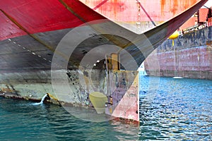 Stern of a cargo vessel