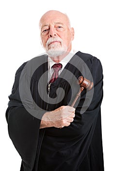 Stern Judge with Gavel photo