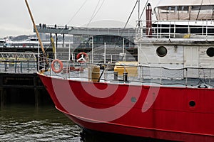 Stern of the Lightship Ambrose Docked at the South Street Seaport