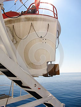 Stern and propellor of a lifeboat