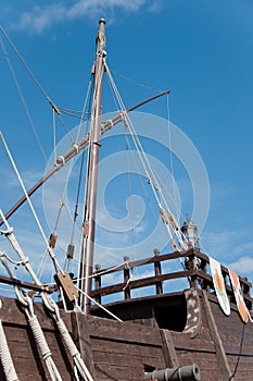 Stern of the replica of a Columbus's ship photo