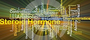 Steroid hormone background concept glowing photo