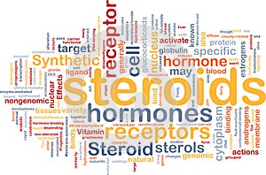 Steroids hormones background concept photo