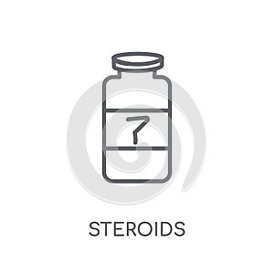 Steroids linear icon. Modern outline Steroids logo concept on wh photo