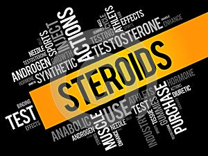 Steroids word cloud collage photo