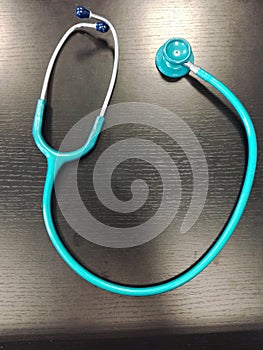 Stethoscop medical surgery green blue photo