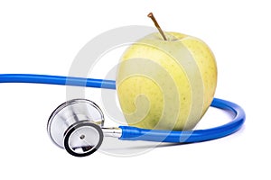 Stethoscope and apple