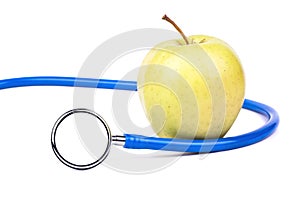 Stethoscope and apple