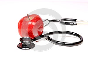 Stethoscope and apple