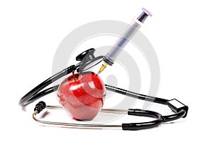 Stethoscope and apple