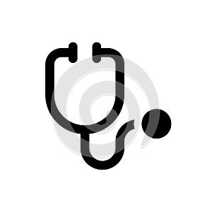 Stethoscope black glyph ui icon