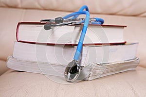 Stethoscope on books