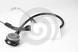 Stethoscope and business card