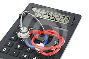 Stethoscope and calculator