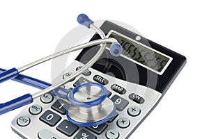 Stethoscope and calculator