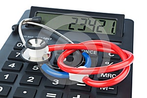 Stethoscope and calculator