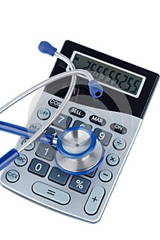 Stethoscope and calculator