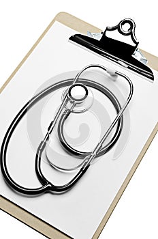 Stethoscope on clipboard