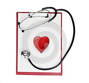 Stethoscope,clipboard,heart