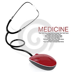 Stethoscope with computer mouse